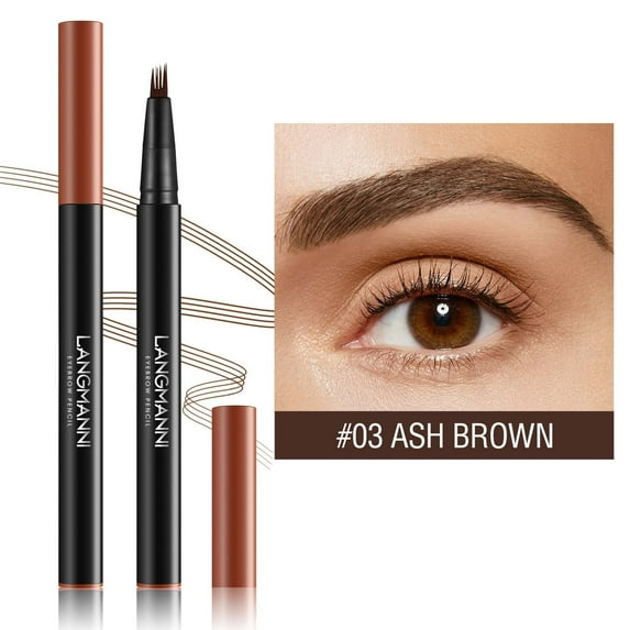 Kokovifyves 4-Tip Brow Pen,Liquid Water Eyebrow Pencil Simulation Eyebrow Color Rendering Natural Sweat Eyebrow Pencil 2ml