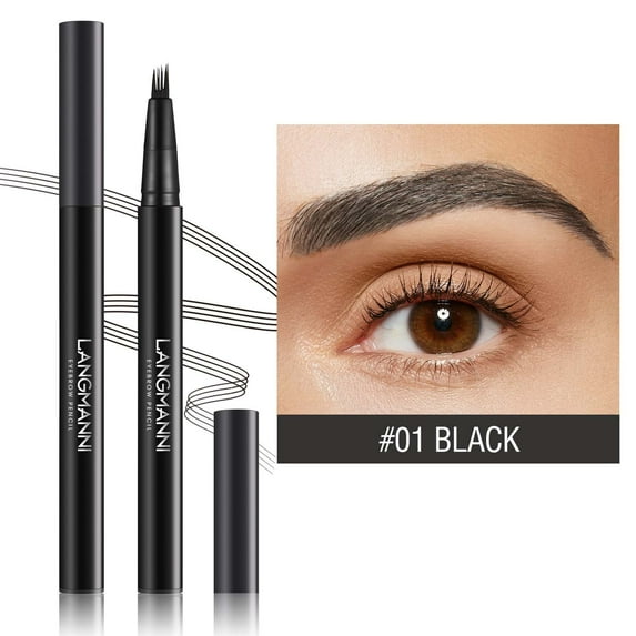 Kokovifyves 4-Tip Brow Pen,Liquid Water Eyebrow Pencil Simulation Eyebrow Color Rendering Natural Sweat Eyebrow Pencil 2ml