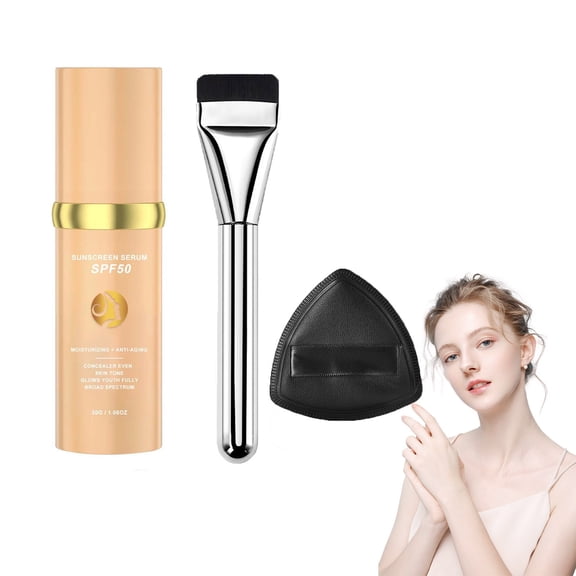 Kokovifyves 4-in-1 Moisturizing Concealer Antiaging Sunscreen SPF50 Cream Lasting Fresh Moisturizing and Brightening for Gym Sports Dance 30ml