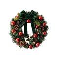 thumbnail image 1 of Kokovifyves 40cm Xmas Wreath for Front Door, 16 Inch Pine Cone Hanging Garland with Bows and Shiny Ornaments for Home Wall Holiday Decor, 1 of 7