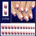 thumbnail image 1 of Kokovifyves 4th Of July Patriotic Press On Nails 24Pcs Classic Flag Style Short Fake Nails Holiday Party Nail Decor, 1 of 9