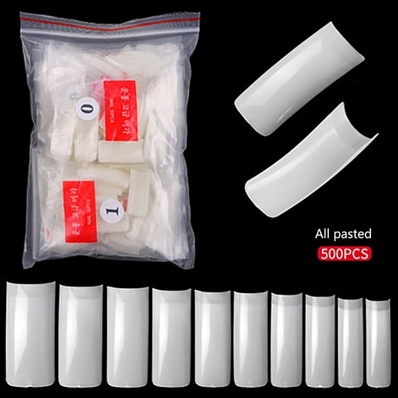 Kokovifyves 500 Pieces of Bagged Nail Pieces, French Nail Pieces, Half and Full Nail Pieces
