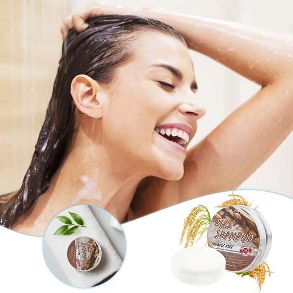 Kokovifyves 55g Rice Water Solid Shampoo Bar Gentle Daily Hair Cleansing Nourishing Scalp Care Bar Soap