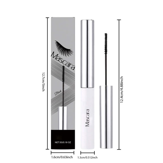 Kokovifyves 5g Waterproof Mascara, Curling Long-Lasting Formula, Creates Slender & Defined Lashes