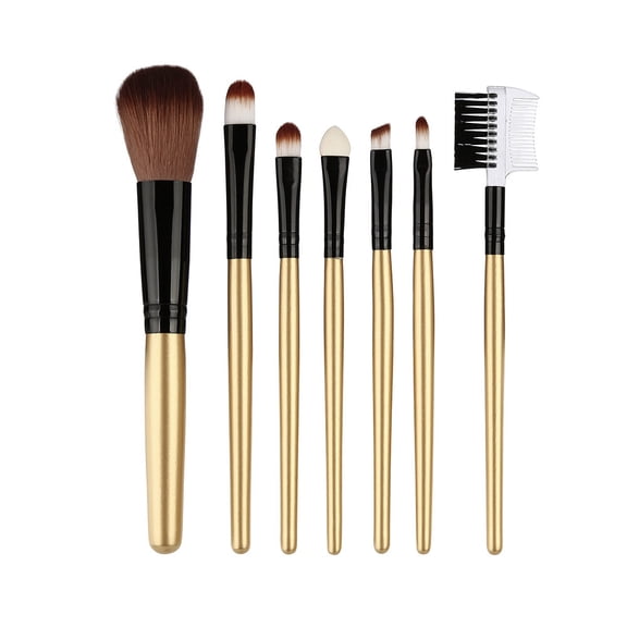 Kokovifyves 7 Pcs Wood Makeup Brush Eyeshadow Brush Cosmetics Blending Brush tool