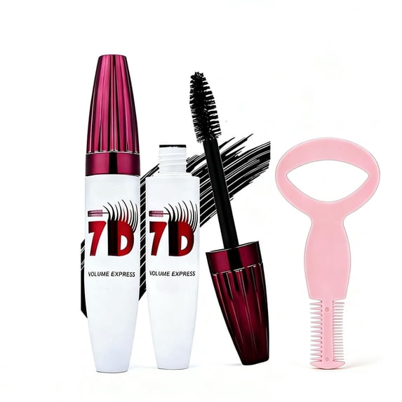 Kokovifyves 7D Long-Lasting Curling Mascara, Three-Dimensional Non-Smudging Eye Makeup