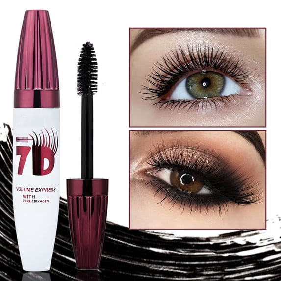 Kokovifyves 7D Three-Dimensional Lengthening Curling Mascara, Long-Lasting Smudge-Proof Volumizing Waterproof Eye Makeup