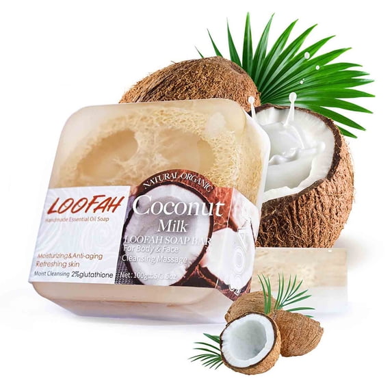 Kokovifyves Bar Soap for Body Milk Oil Soap Loofah Lemon Soap Sea Cleansing and Bathing Soap