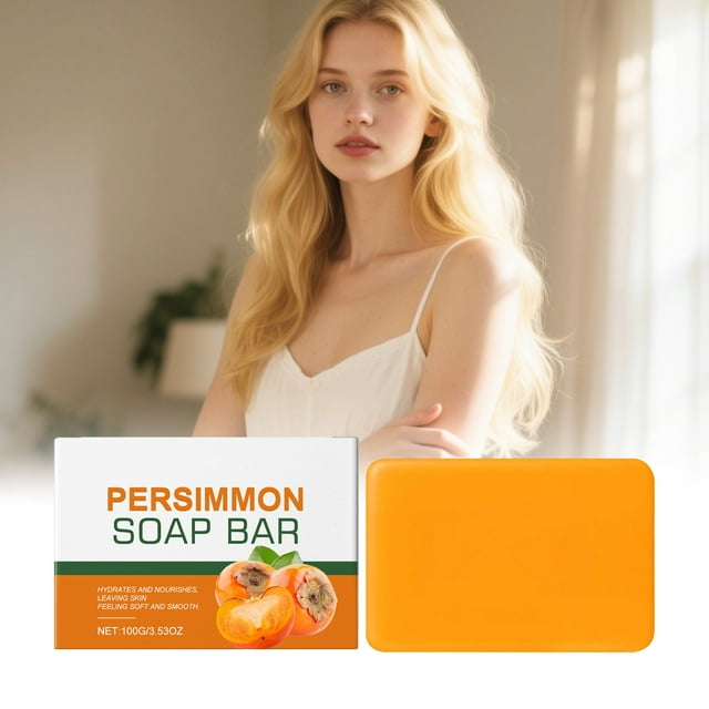Kokovifyves Bar Soap for Women Persimmon Soap Deodorizing Hand Made Soap Bath Cleansing Soap 100g