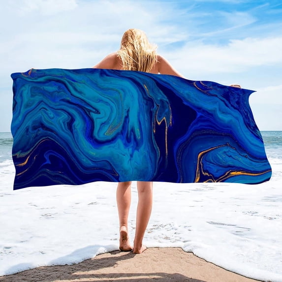 Kokovifyves Beach Towels Clearance Microfiber Beach Towel Super Lightweight Colorful Bath Towel Sandproof Beach Blanket Multi-Purpose Towel for Travel Swimming Pool 29x59 Inch