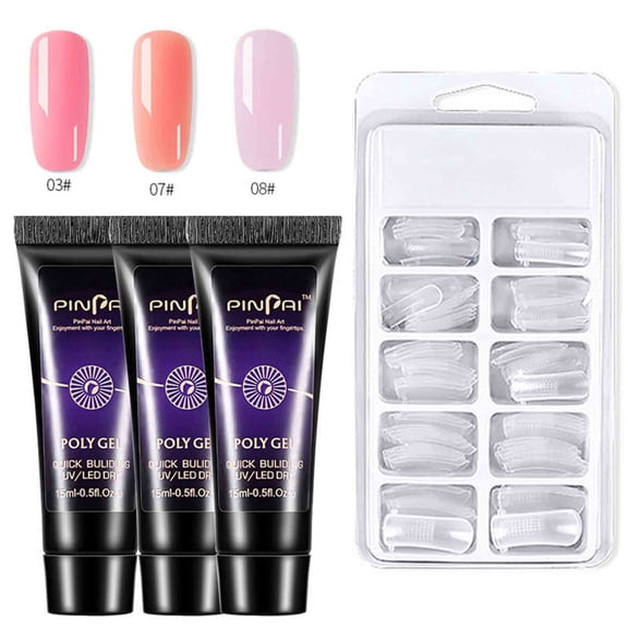 Kokovifyves Beauty Clearance under $5 3Color Quick Extension Gel Set Nail Phototherapy Crystal Nail Extension Gel