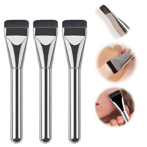 Kokovifyves Beauty Tools 3PC Makeup Brushes Kit Set Foundations Makeup Brush Flat Light Concealer Brush for Blending Liquids Powder