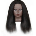 thumbnail image 1 of Kokovifyves Beauty Tools African American Mannequin Head Real Hair Manikin Head for Styling Black 16inch, 1 of 9
