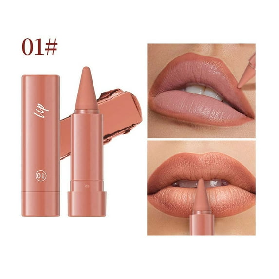 Kokovifyves Beauty and Makeup Gift for Women 2-in-1 6-Color Waterproof Matte Lip Line Lipstick 1.2g