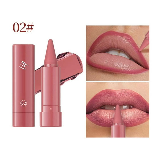 Kokovifyves Beauty and Makeup Gift for Women 2-in-1 6-Color Waterproof Matte Lip Line Lipstick 1.2g