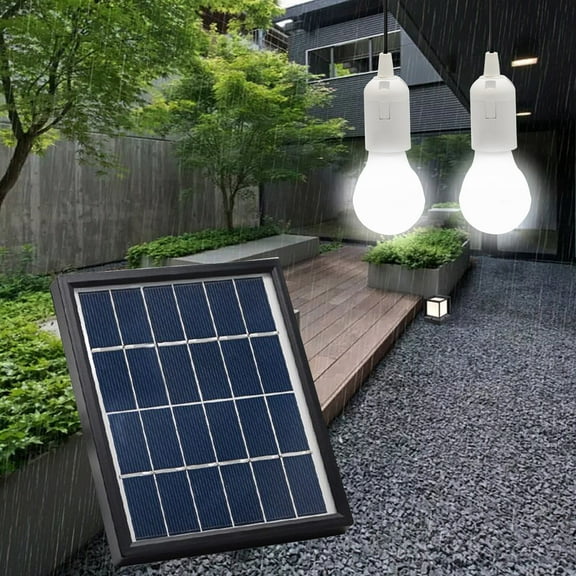 Kokovifyves Big Clearance Home Decor Outdoor Garden Light Ip65 Waterproof Solar Led Pendant Light with 2Pcs 3W Power Led Bulbs Easy install Solar Light with 16.4Ft Extension Cord