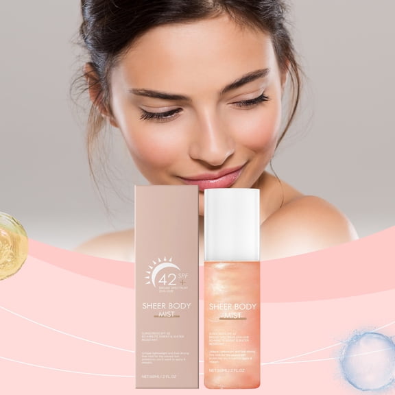 Kokovifyves Body Mist Sunscreen Infused with Shimmering Body Oil Hydrating Mist Hydrates Brightens Gives A Glowy Finish Fast-Absorbing