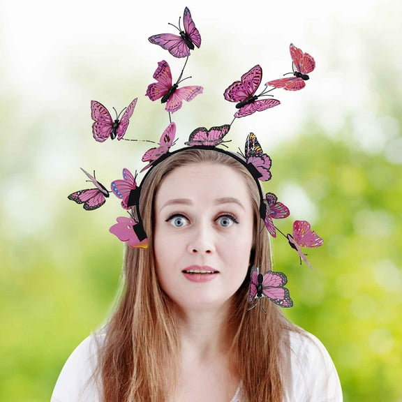 Kokovifyves Bridal Hair Accessories New Photo Headwear Headband Esty Popular Butterfly Hair Band Hair Accessories