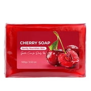 Kokovifyves Cherry Bath Soap Bar, Gentle Cleansing Nourishing Multi-Effect for Face & Body Daily Care 100g