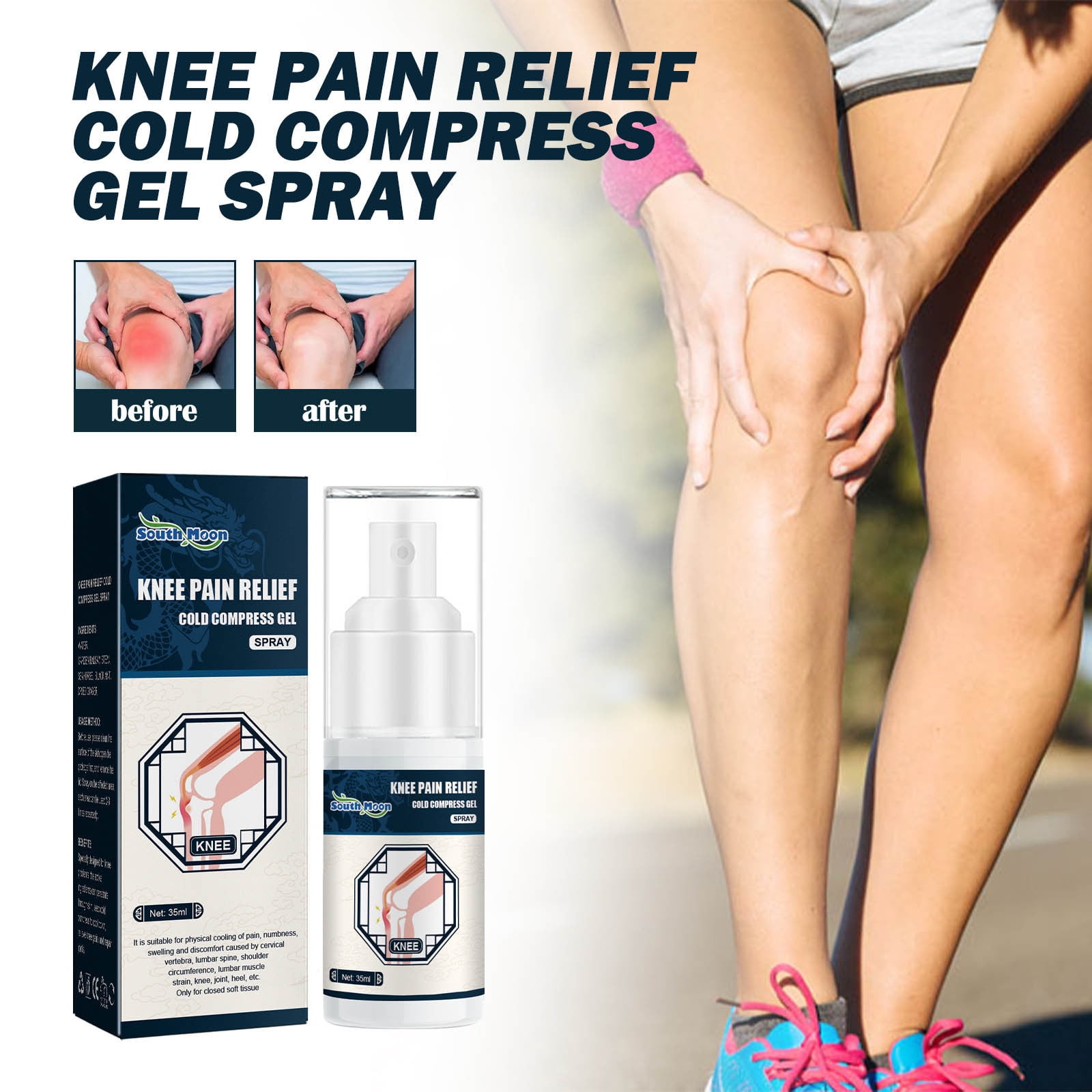 Kokovifyves Lumbar Spine Cold Gel Spray, Back Pain Relief Products