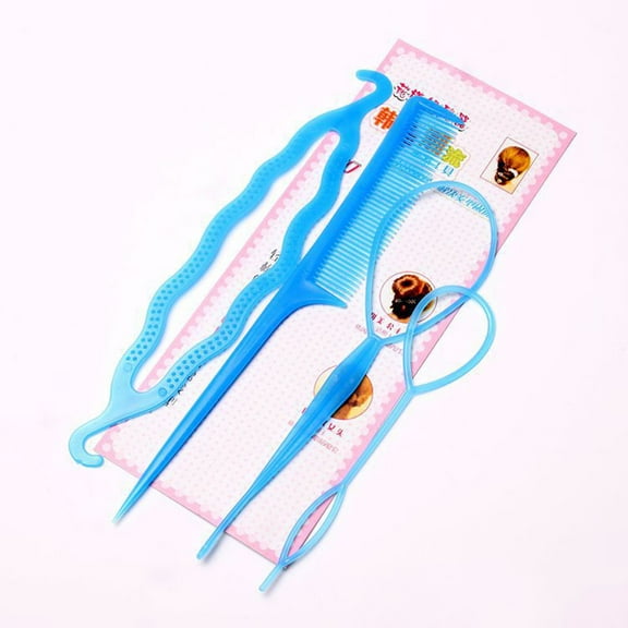 Kokovifyves Clearance Beauty under $5 3Pcs Hair Tools and 1Pcs Rat Tail Combs for Hair Styling,Hair Loop Styling Tool, for Girls and Women, Bridal Hairdressing Tools