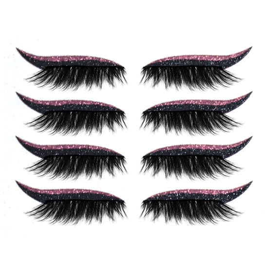 Kokovifyves Clearance Beauty and Makeup 4Pairs Reusable Eyelid and Eyelash Stickers Makeup instant Easy Application