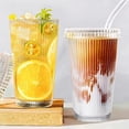thumbnail image 1 of Kokovifyves Clearance Glass Iced Coffee Cup with Lid and Straw for Coffee Bar Accessories Glass Cup with Straw and Lid for Home Decor, 1 of 9