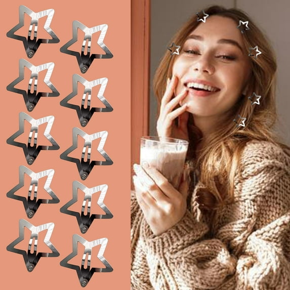 Kokovifyves Clearance Health Beauty 10 Pcs Metal Snap Hair Clips Star Hair Barrettes Hair Accessories for Women Girls