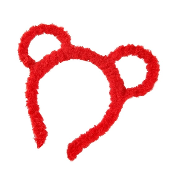 Kokovifyves Clearance Sales!Women Winter Thick Plush Headband Round Bear Ears Makeup Hair Hoop Bandana Purple