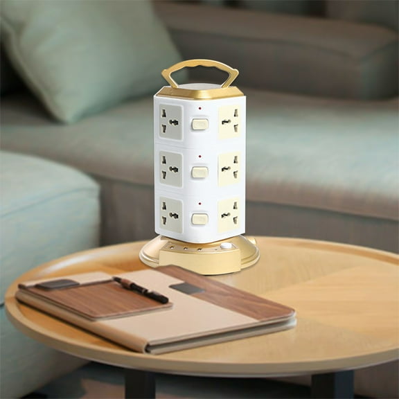 Kokovifyves Consumer Electronics Power Strip Surge Protector-Power Strip tower with 3 Usb Ports&12 Universal Socket Plugs , 6.6 Feet Long Extension Cord-Universal Charging Station Vertical Sock