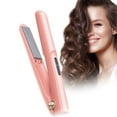 thumbnail image 1 of Kokovifyves Cordlesses Hair Straightener Curler 2 In 1 Ceramic Flats Iron Mini Wireless Portable Travel Hot Tools Straight Curly for Women USB Rechargeable with PouchWhite, 1 of 6