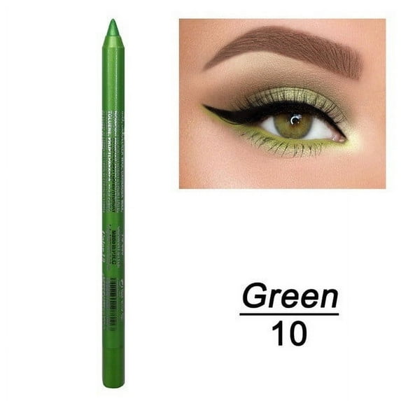 Kokovifyves Cosmetic Makeup Multicolor Eyeshadow Eyeliner 2 In 1 Shiny Smoky Eyes Glitter Green