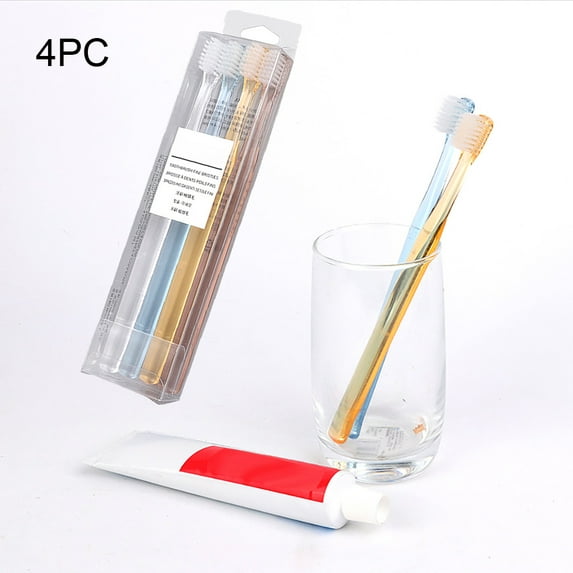 Kokovifyves Crystal Soft Bristle Toothbrush Small Head Multi-Color Toothbrush Travel Portabl