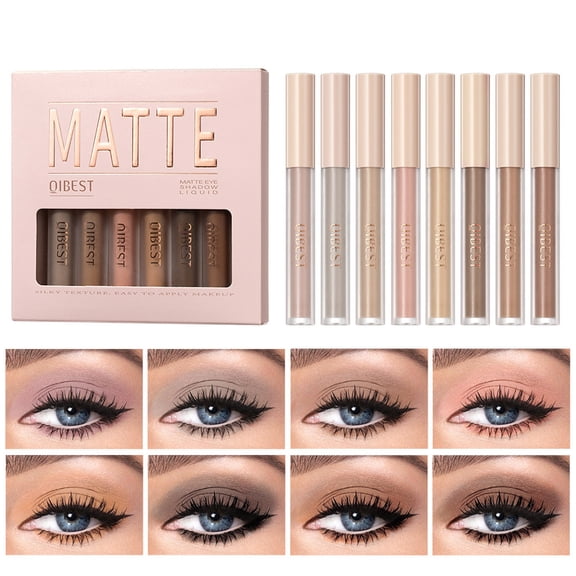 Kokovifyves Diamond Eyeshadow Liquid Glitter Pearl Highlight Glitter Matte Finishing Liquid Eyeshadow Set 8*2ml