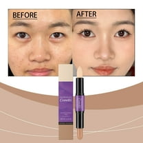 Kokovifyves Double Head High Light Repair Stick Brightens Concealer Naturally Three-dimensional Shaping Rotary Pen Body for Commuting Makeup