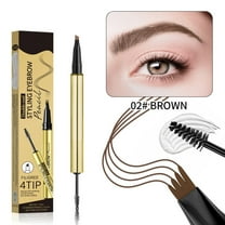 Kokovifyves Double-headed Four-prong Eyebrow Pencil Waterproof and Sweat-proof Three-dimensional Eyebrow Glue Setting Liquid 1.5ml 0.5ml