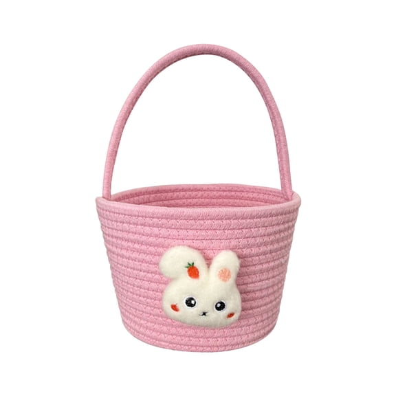 Kokovifyves Easter Decorations for The Home Clearance Easter Storage Bunny Decorative Cotton Thread Basket Desktop Coffee Table Miscellaneous Cosmetics Sundries Living Room Food Storage