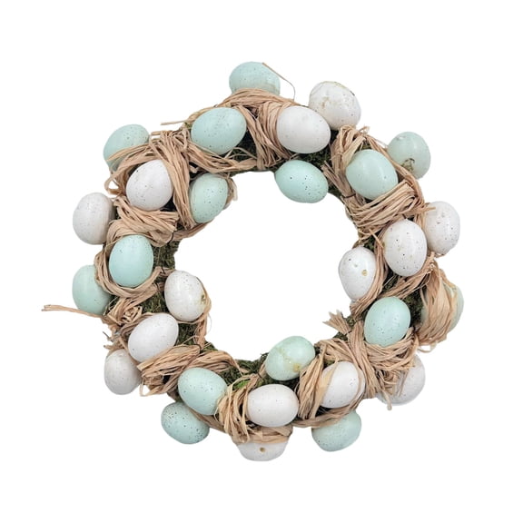 Kokovifyves Easter Wreath Spring Summer Wreath for Front Door Easter Eggs Wreath Door Hanging Closet Holiday Decoration Spring Simulation Plant Easter Eggs Decoration Wreath