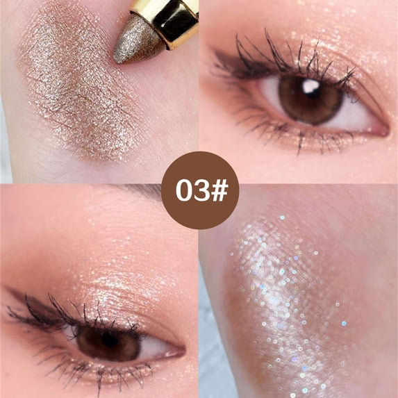 Kokovifyves Eyeshadow Stick for Eye Makeup, Cream Shimmer Smooth Eyeshadow Pencil, Long Lasting Nude Eyeshadow Highlighter Stick