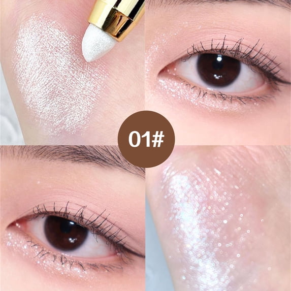 Kokovifyves Eyeshadow Stick for Eye Makeup, Cream Shimmer Smooth Eyeshadow Pencil, Long Lasting Nude Eyeshadow Highlighter Stick