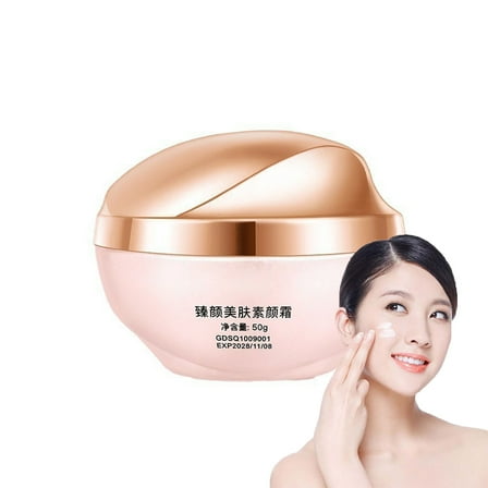 Kokovifyves Face Complexion Nourishing and Beauty Lady 3-in-1 Tone Up Cream Complexion Plain Makeup Cream Moisturizing Brightening Cream with Brush