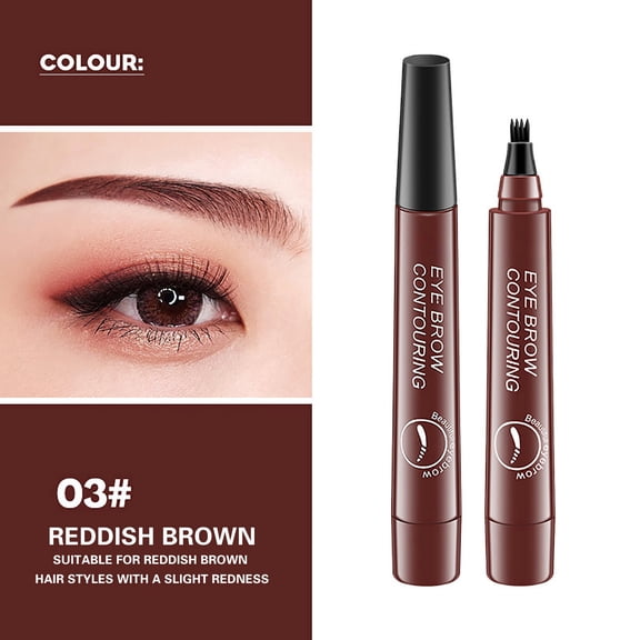 Kokovifyves Four Pronged Water Eyebrow Pencil Long-lasting and Non Smudging Eyebrow Pencil with A Paintbrush Tool 1.5ml