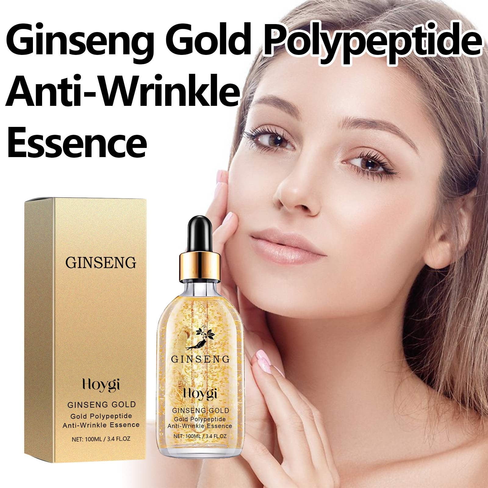 Kokovifyves Ginseng Gold Polypeptide Anting-Wrinkle Essence Ginseng Essence Gold Polypeptide Rejuvenating Anting-wrinkle Wrinkle Replenishing Liquid 100ml
