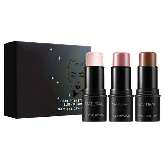 Kokovifyves Highlighter Makeup Stick Set Face Shaping and Stick Make-up Easy To Use with Buildable Cover
