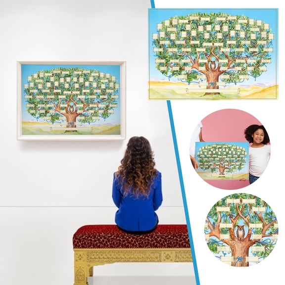 Kokovifyves Home Decor Clearance under $10 Family Tree Diagram Handwritten To In Personal Family Historys Canvas(2Pc)