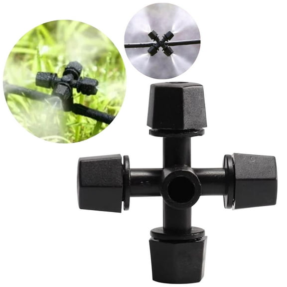 Kokovifyves Clearance Patio Decor under $10 Gardening Irrigation tools Cross Fog Nozzle Garden Nozzle Connector Garden Fog Greenhouse Sprayer