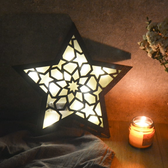 Kokovifyves Home Items on Sale Ramadan Decoration Lamp Ramadan Decoration Led Mubarak Ramadan Lamp, Ramadan Lantern Decoration Eid Mubarak Star Decoration Figure Tea Lamp Rack Ramadan