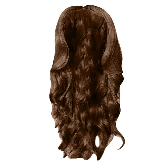 Kokovifyves Human Hair Wigs for Women Clearance Ladies Small Curly Hair Sets Wavy Curls Wig Can Be Straightened and Bent 28.3Inches ( Light Brown)