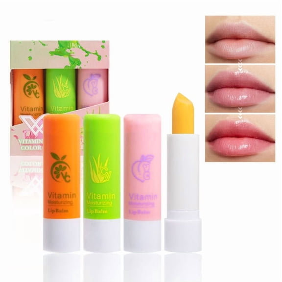 Kokovifyves Hydrating Moisturizing Fruit Scented Lipstick with Temperature-Sensitive Color Set