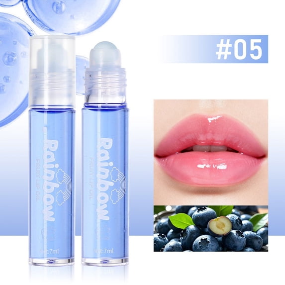 Kokovifyves Hydrating Roller Ball Lip Oil Shiny Long-Lasting and Fade Resistants Lip Gloss 7ml